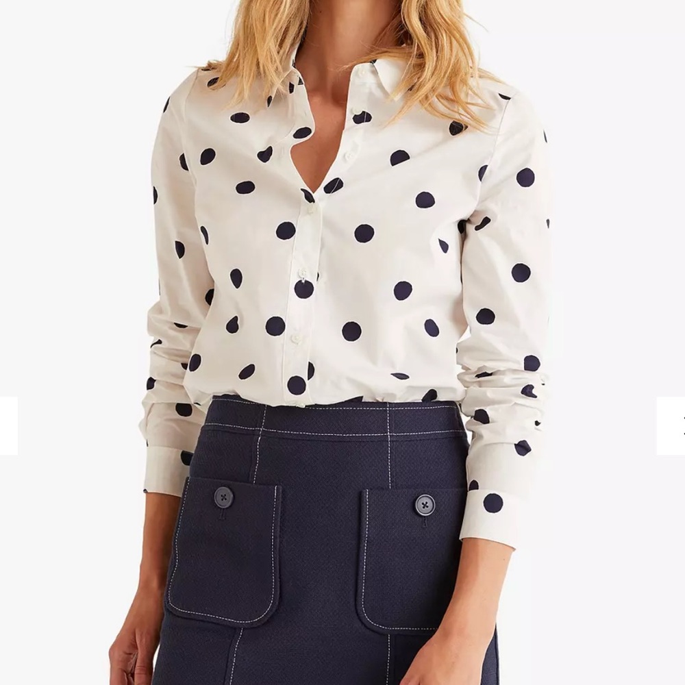 Boden Sz 16 Classic Buttondown in Polka Dot EUC